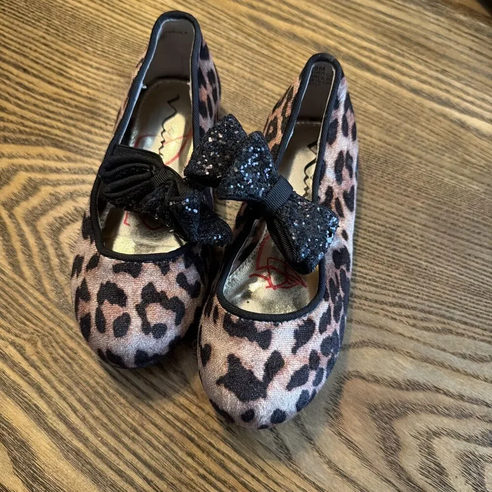 Nina Little Girls Leopard Print Flats Size 8